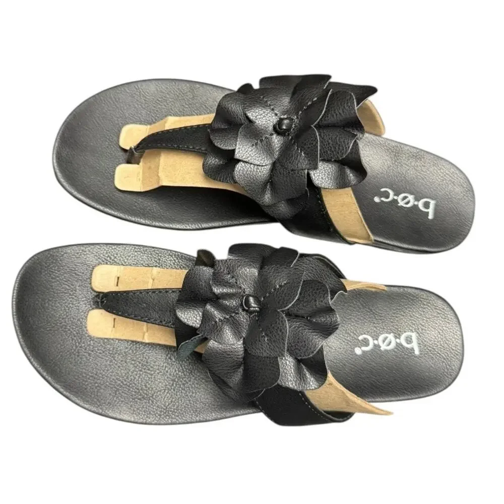 BOC BY BORN Kendal Floral Appliqué Sandal Black Size 7 - Picture 2 of 7